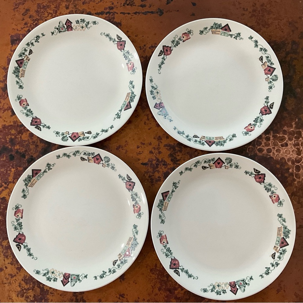 Four Corelle Garden Home Plates